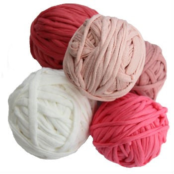 70600060 Recycled Cotton T-Shirt Yarn 5x25mtrs Pastel Colours