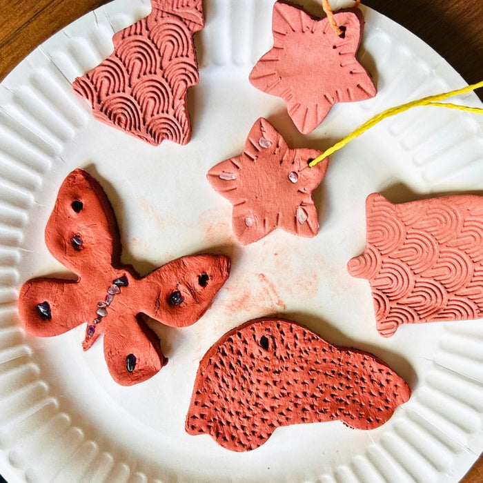 Simple Handmade Crafts for Children: Air Dried Clay Hanging Decorations