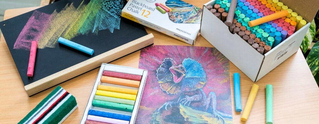 Mercurius Blackboard Pastel Chalk with artwork by Sophia Montefiore for Mercurius Australia