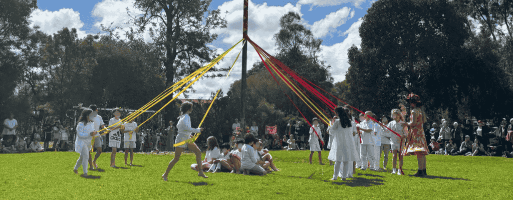 May Pole Dancing at a Steiner School Spring Fair