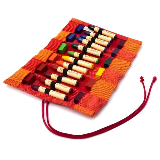 Crayon Cotton Roll-up 12 for Sticks & 12 Blocks - Red - Mercurius Australia, Available Online
