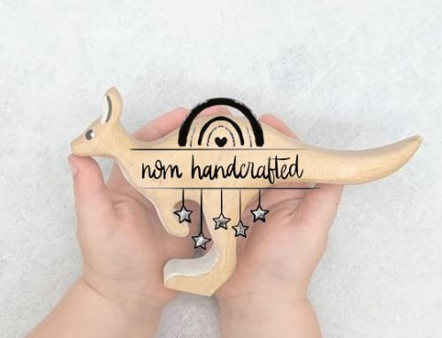 NOM Handcrafted wooden Australian animals in a small-world play scape from Mercurius Australia