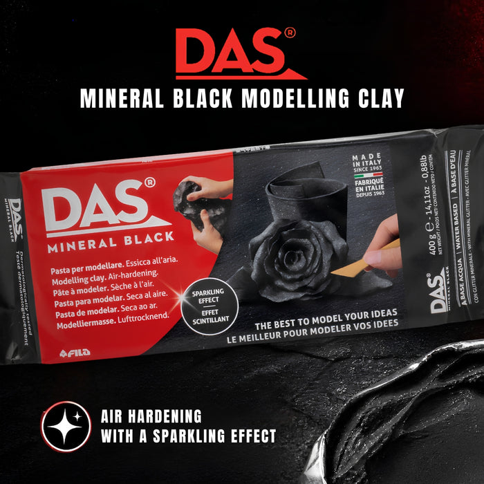 DAS Air Dry Modelling Clay - Black 400g by FILA - Online, Australia