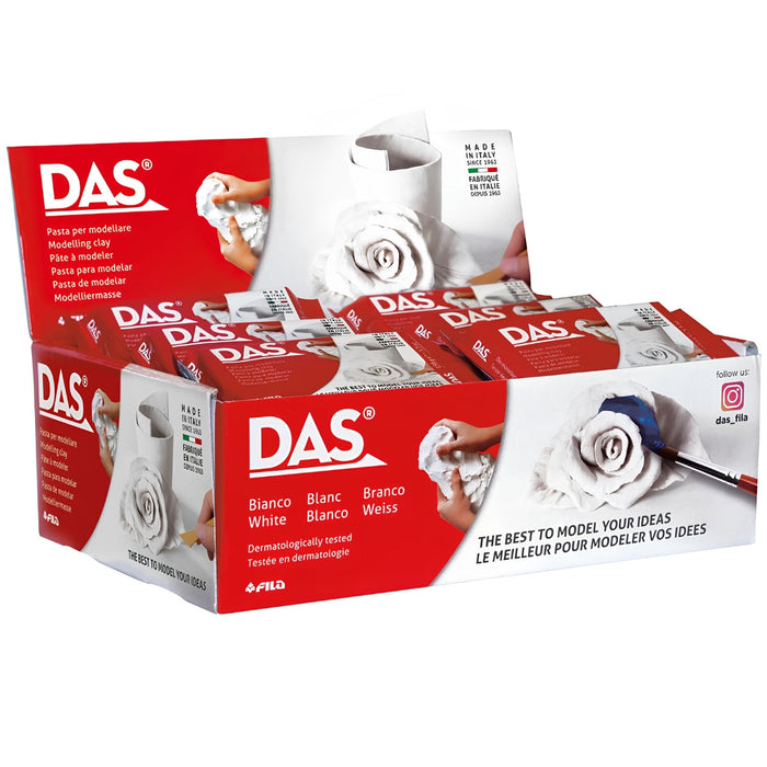 DAS Air Dry Modelling Clay - White 150g - Box of 24