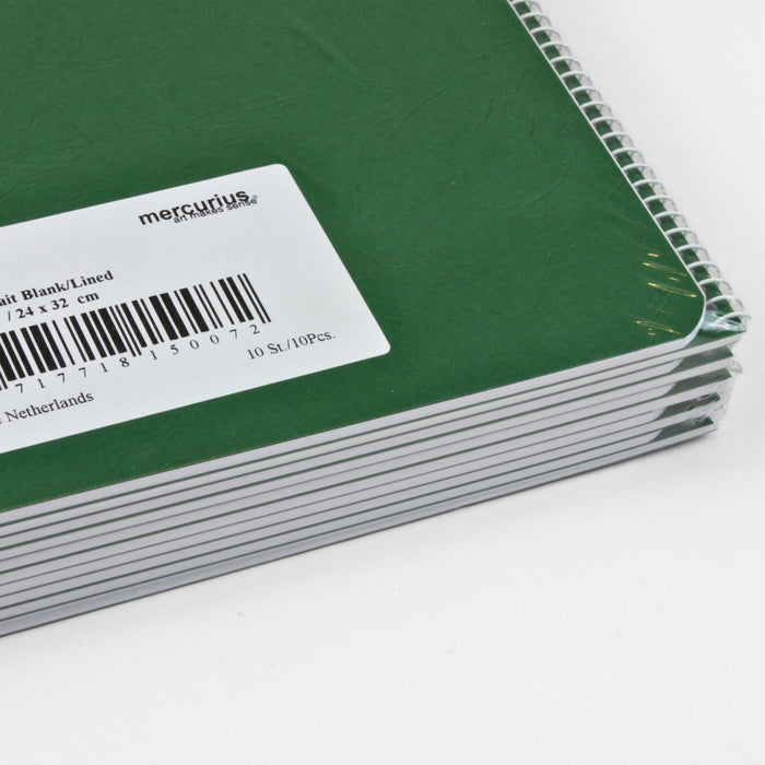 Literacy Lesson Books Portrait 24x32cm alt blank and lined pages, pk of 10 - 1cm spacing, Australia