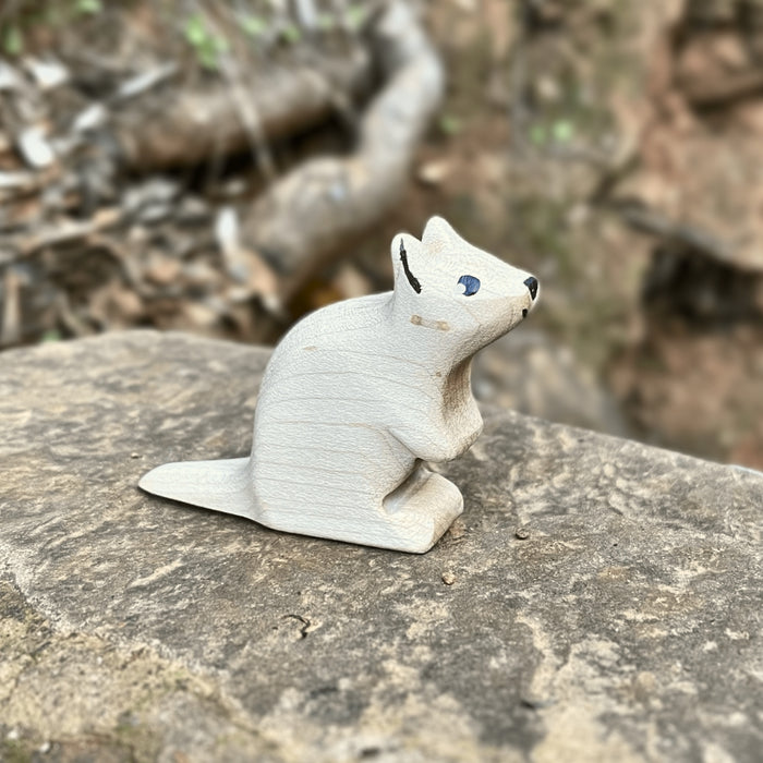Nom Handcrafted Wooden Toys, Australian Animal Figures for Small World Play in an Outdoor Setting, Available Online