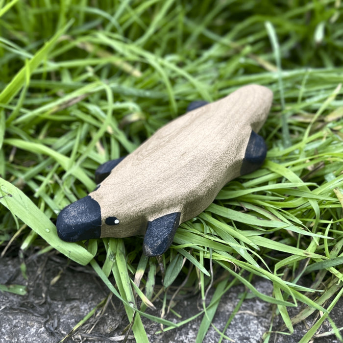 Nom Handcrafted Wooden Toys, Australian Animal Figures for Small World Play in an Outdoor Setting, Available Online