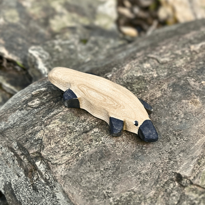 Nom Handcrafted Wooden Toys, Australian Animal Figures for Small World Play in an Outdoor Setting, Available Online
