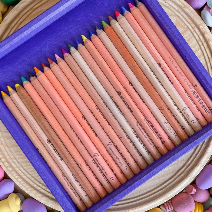 STOCKMAR Pencils Assorted Tin - Triangular, Australia