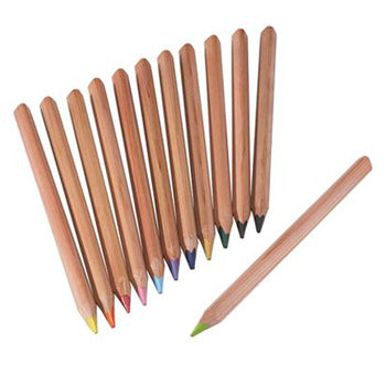 20534812 Yorik triangular unlacquered pencils- 12 assorted